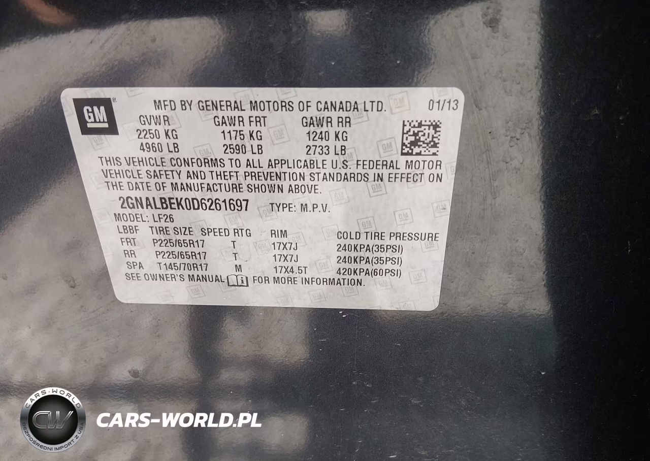 2013 Chevrolet Equinox Ls VIN:2GNALBEK0D6261697 - 9