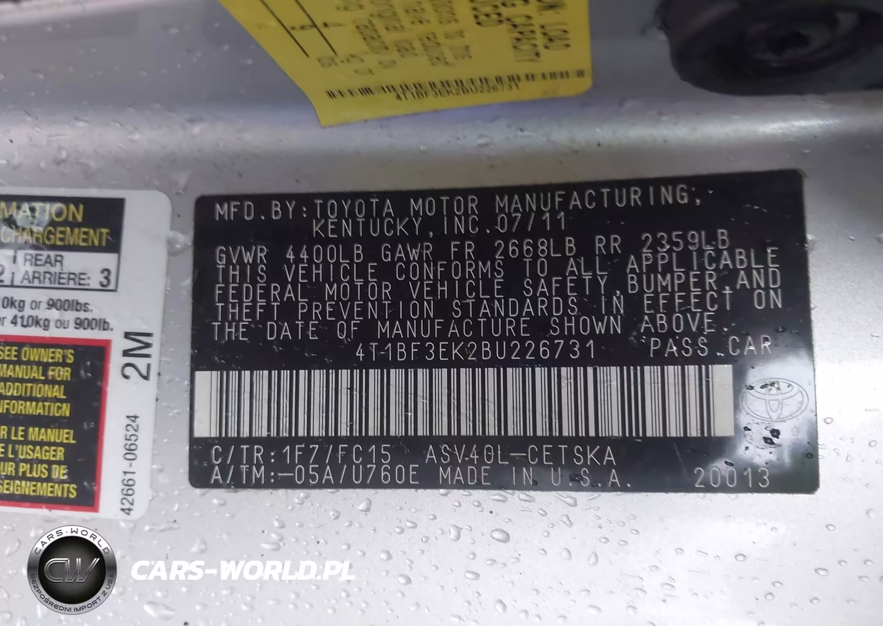 2011 Toyota Camry Se VIN:4T1BF3EK2BU226731 - 9