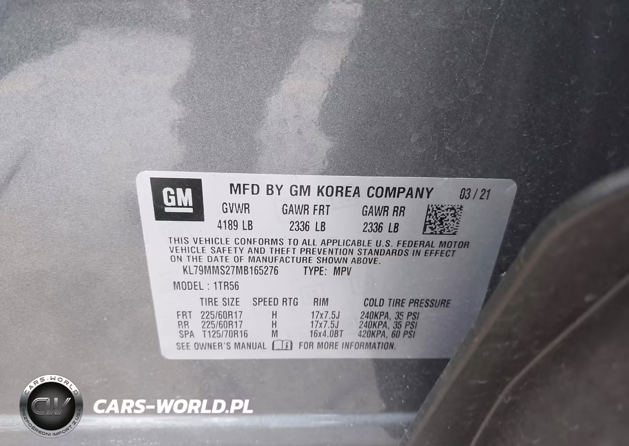 2021 Chevrolet Trailblazer Fwd Ls VIN:KL79MMS27MB165276 - 9