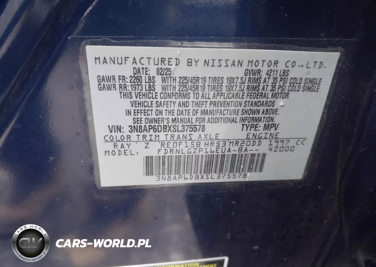 2025 Nissan Kicks Sr Intelligent Awd VIN:3N8AP6DBXSL375578 - 9