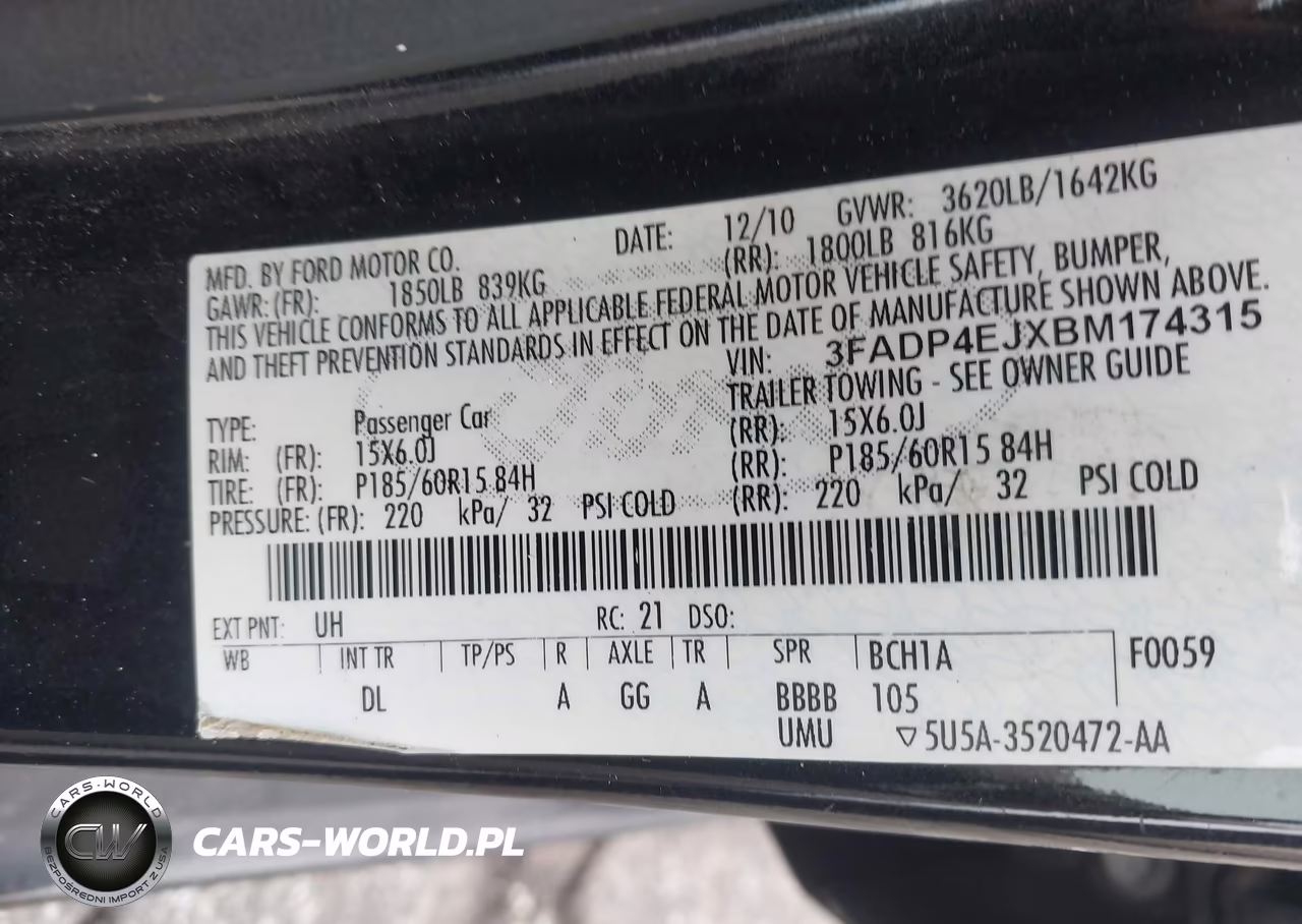 2011 Ford Fiesta Se VIN:3FADP4EJXBM174315 - 9