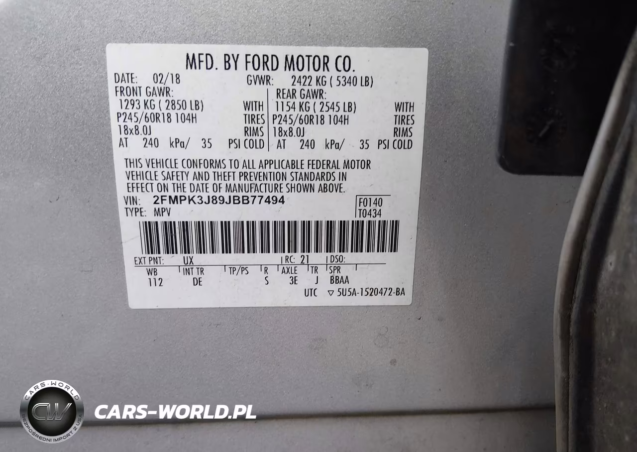 2018 Ford Edge Sel VIN:2FMPK3J89JBB77494 - 9