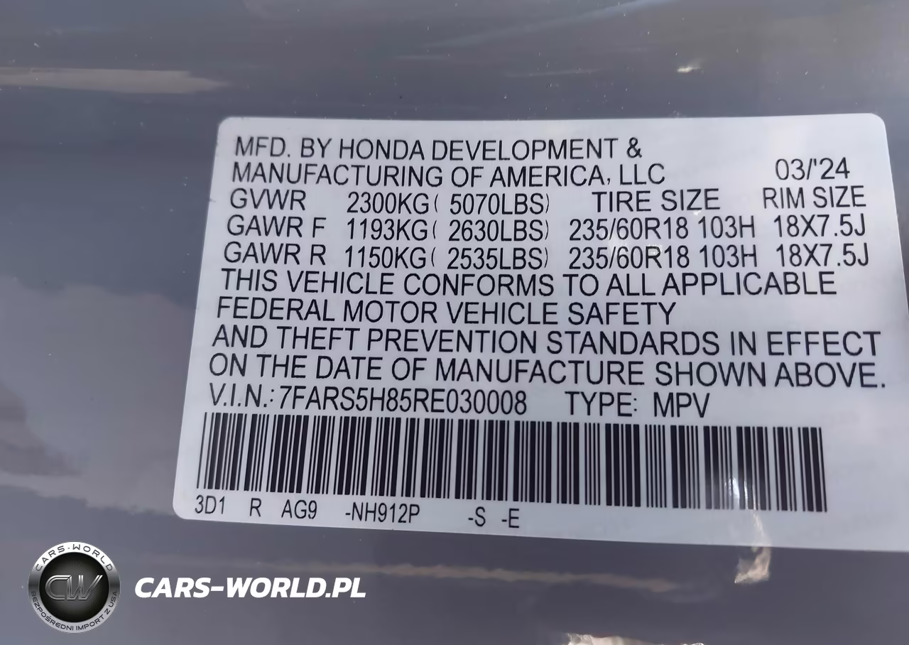 2024 Honda Cr-V Hybrid Sport-L VIN:7FARS5H85RE030008 - 9