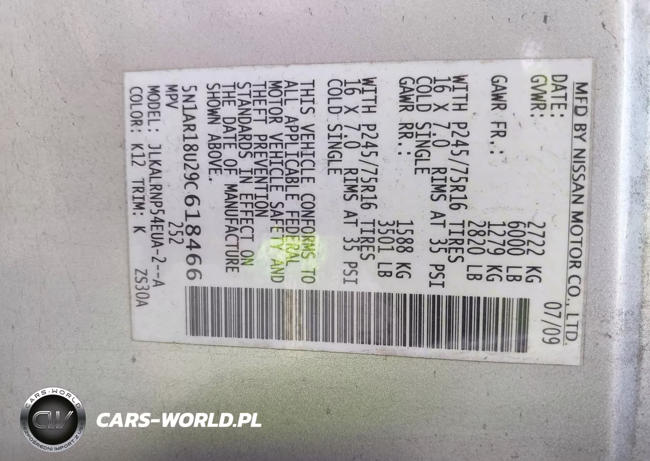 2009 Nissan Pathfinder S VIN:5N1AR18U29C618466 - 9