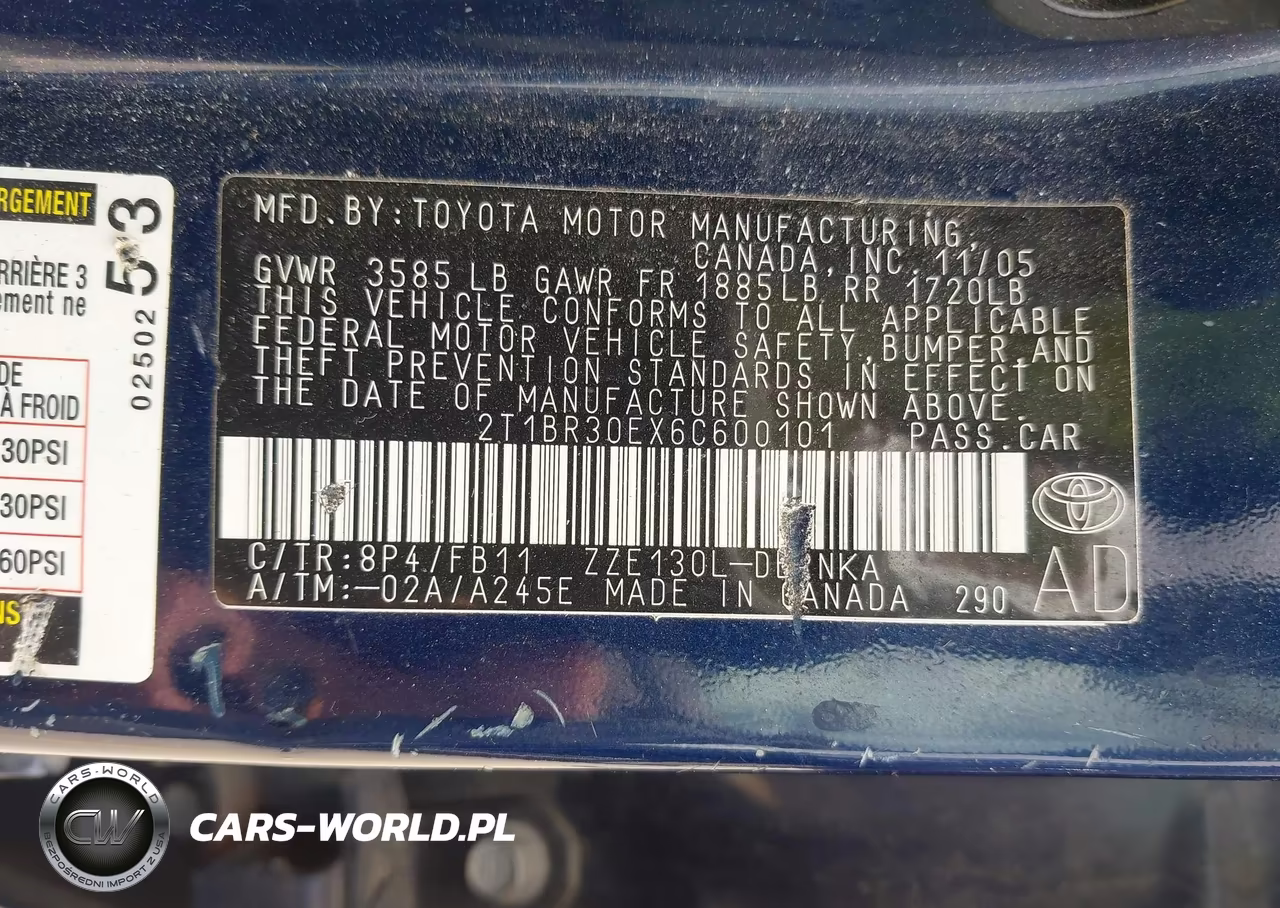 2006 Toyota Corolla Le VIN:2T1BR30EX6C600101 - 9