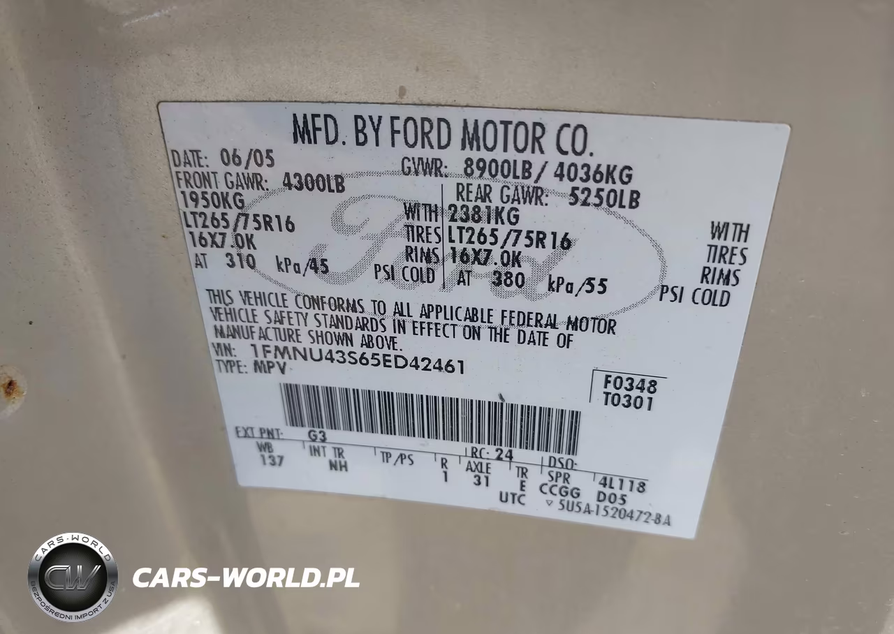 2005 Ford Excursion Limited VIN:1FMNU43S65ED42461 - 9