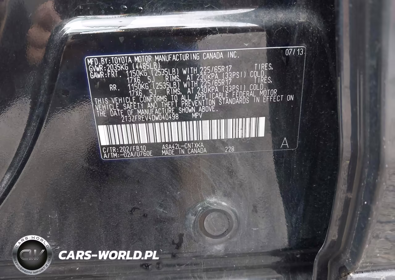 2013 Toyota Rav4 Le VIN:2T3ZFREV4DW040498 - 9