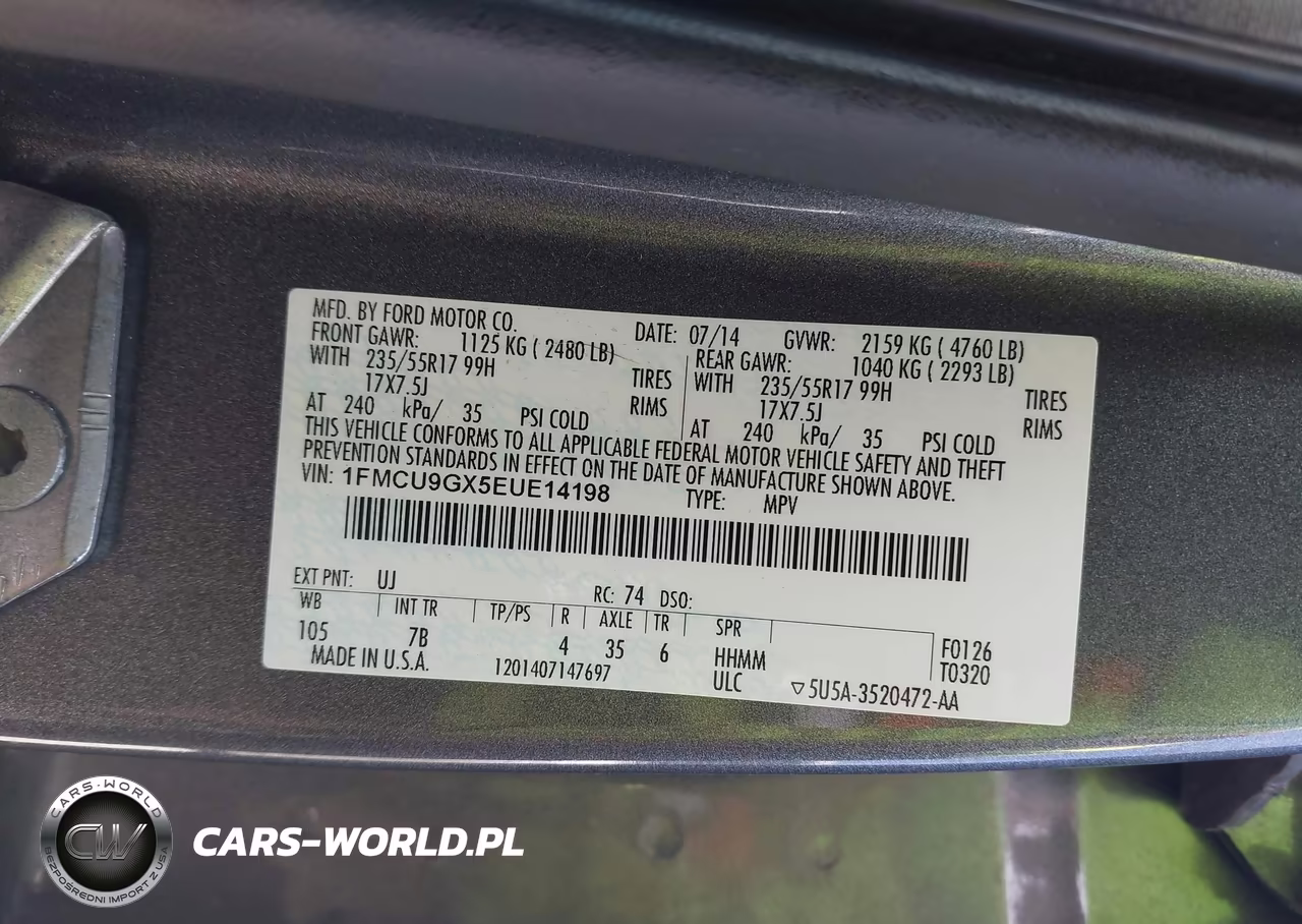 2014 Ford Escape Se VIN:1FMCU9GX5EUE14198 - 9
