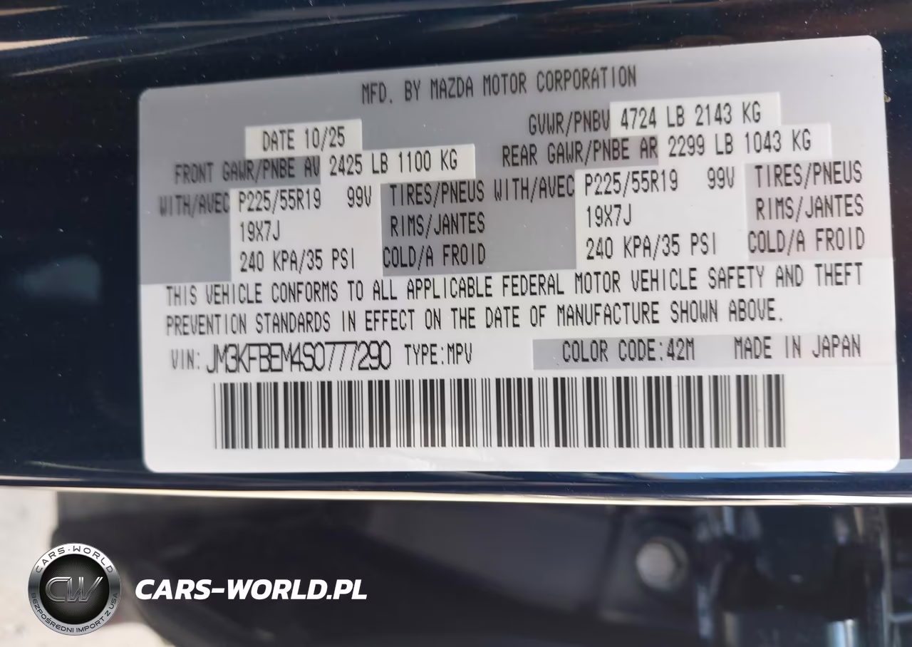 2025 Mazda Cx-5 2.5 S Premium Plus VIN:JM3KFBEM4S0777290 - 9