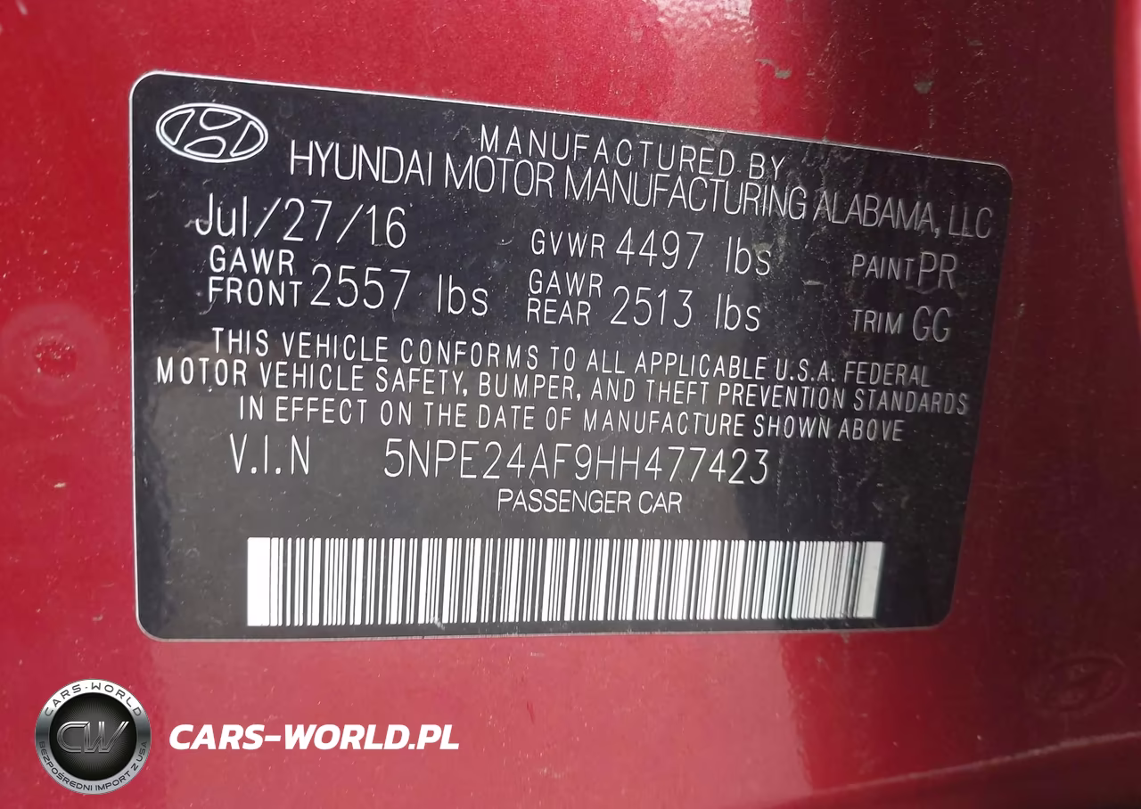 2017 Hyundai Sonata Se VIN:5NPE24AF9HH477423 - 9