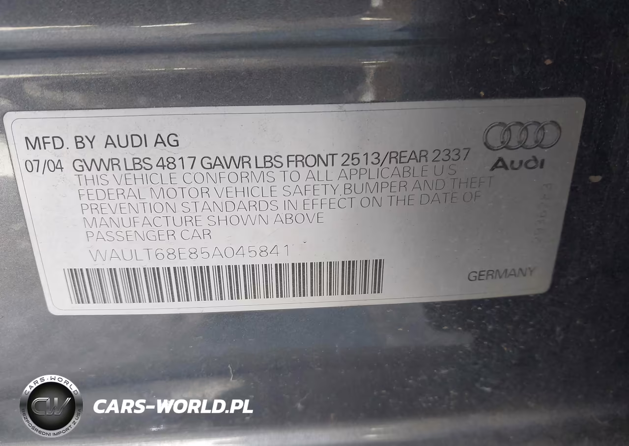 2005 Audi A4 3.0 VIN:WAULT68E85A045841 - 9
