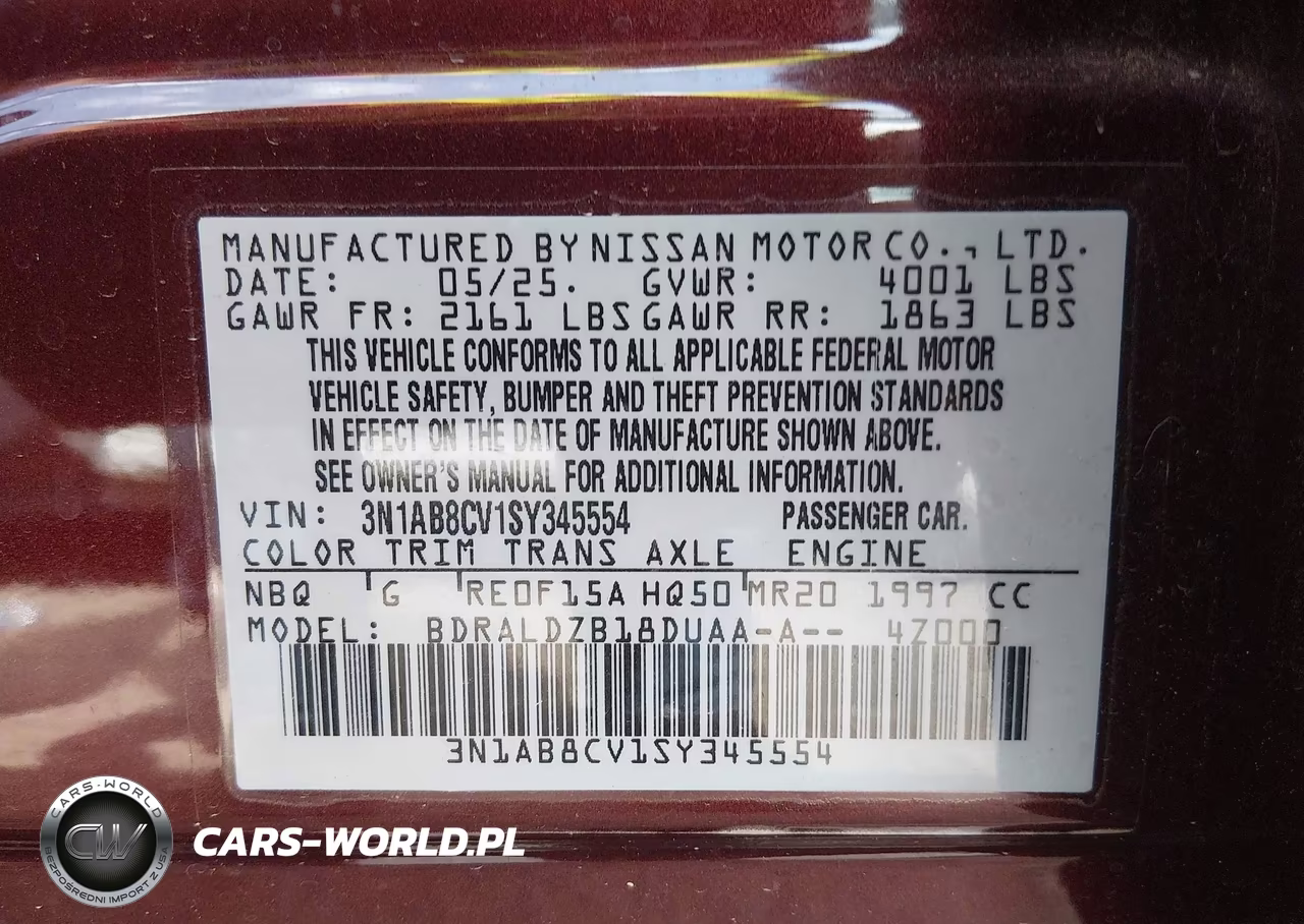 2025 Nissan Sentra Sv VIN:3N1AB8CV1SY345554 - 9
