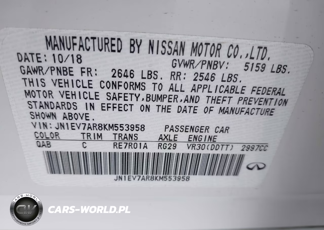 2019 Infiniti Q50 3.0T Luxe VIN:JN1EV7AR8KM553958 - 9