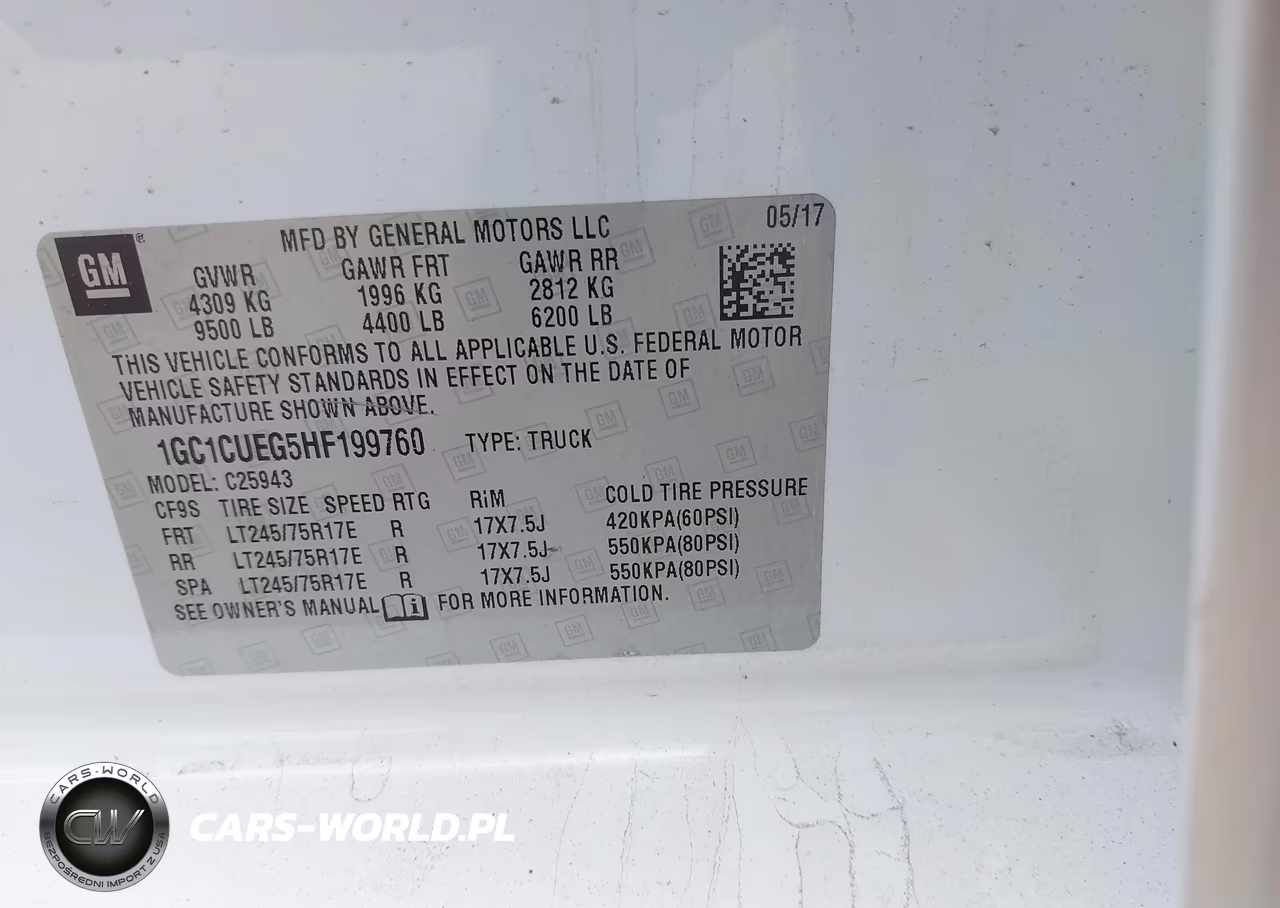 2017 Chevrolet Silverado 2500Hd Wt VIN:1GC1CUEG5HF199760 - 9