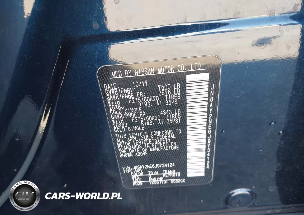 2018 Nissan Armada Platinum VIN:JN8AY2NE6J9734124 - 9