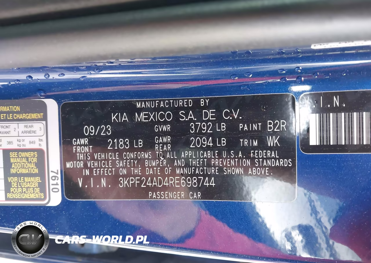 2024 Kia Forte Lxs VIN:3KPF24AD4RE698744 - 9