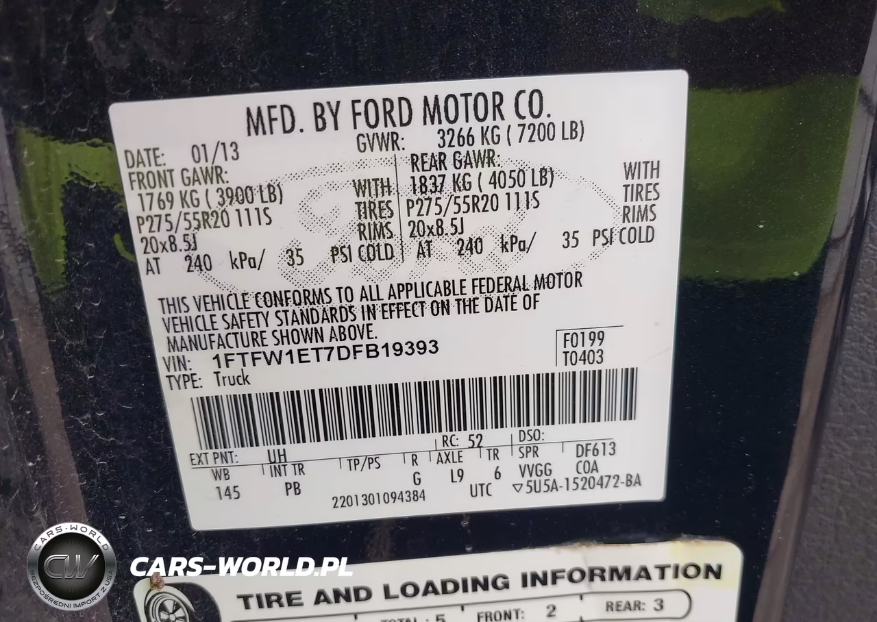 2013 Ford F-150 Platinum VIN:1FTFW1ET7DFB19393 - 9