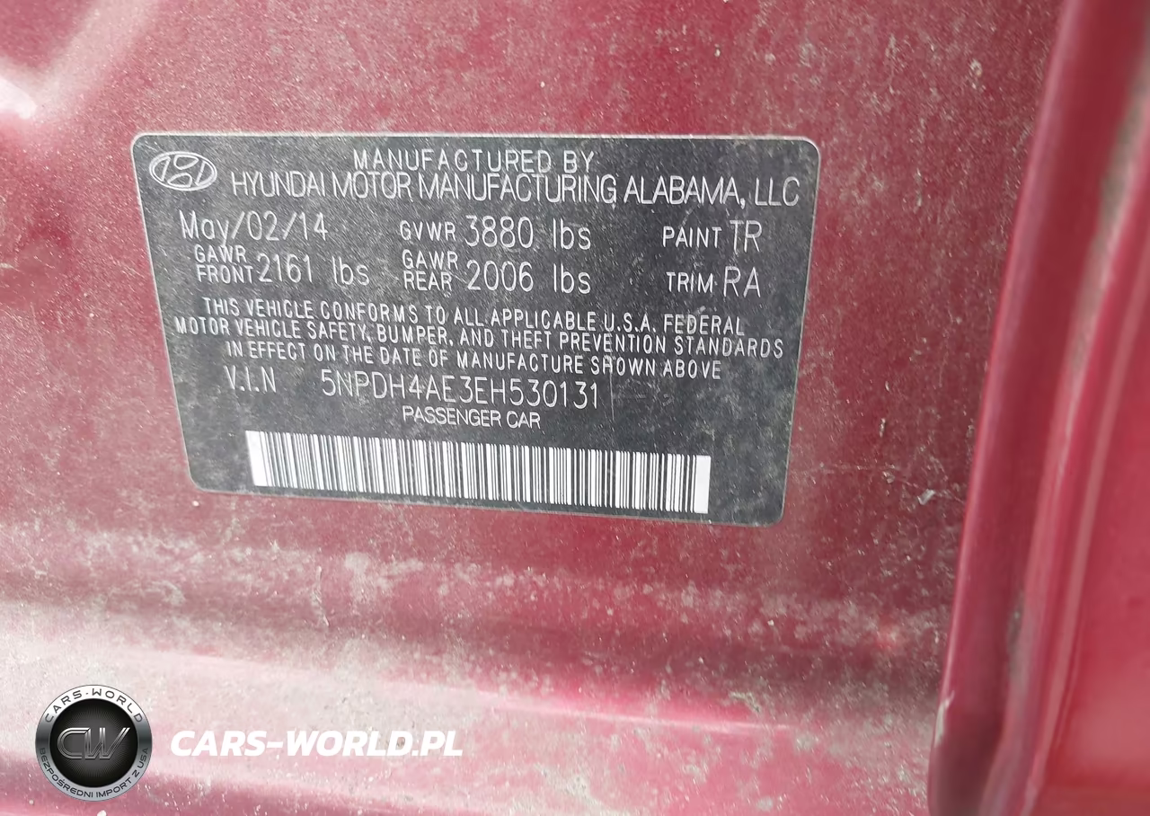 2014 Hyundai Elantra Se VIN:5NPDH4AE3EH530131 - 9