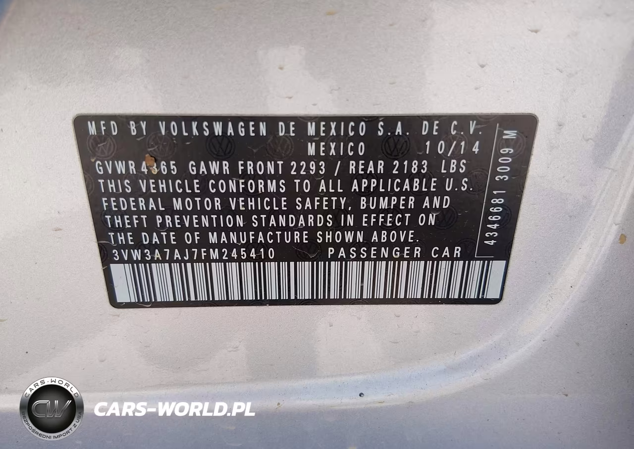 2015 Volkswagen Jetta Tdi VIN:3VW3A7AJ7FM245410 - 9