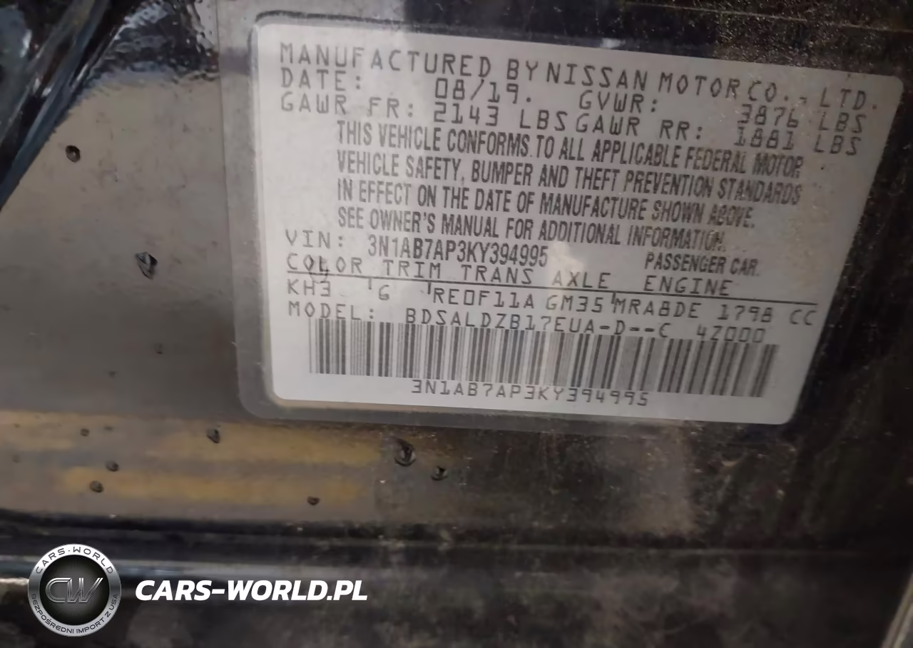 2019 Nissan Sentra Sv VIN:3N1AB7AP3KY394995 - 9