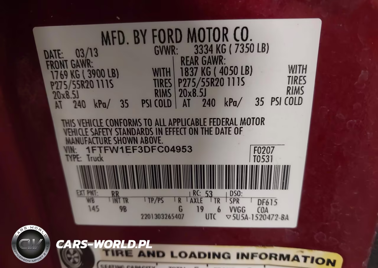 2013 Ford F-150 Platinum VIN:1FTFW1EF3DFC04953 - 9