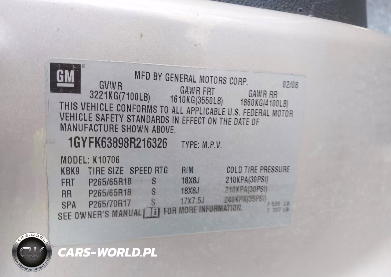 2008 Cadillac Escalade Standard VIN:1GYFK63898R216326 - 9