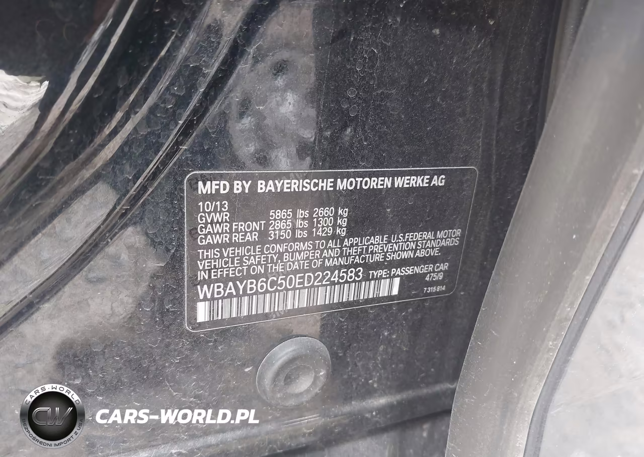 2014 BMW 750I xDrive VIN:WBAYB6C50ED224583 - 9