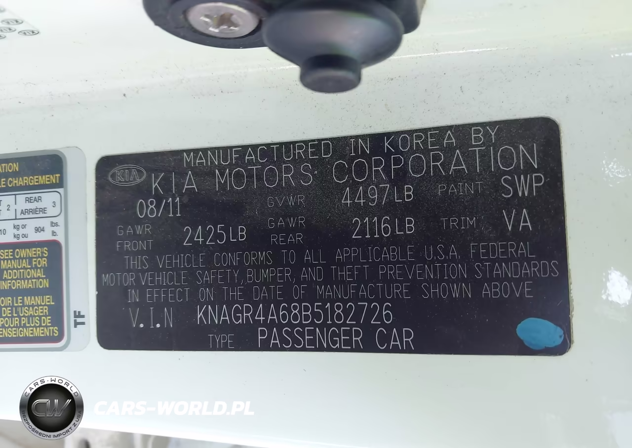 2011 Kia Optima Sx VIN:KNAGR4A68B5182726 - 9