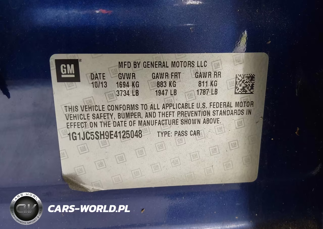 2014 Chevrolet Sonic Lt Auto VIN:1G1JC5SH9E4125048 - 9
