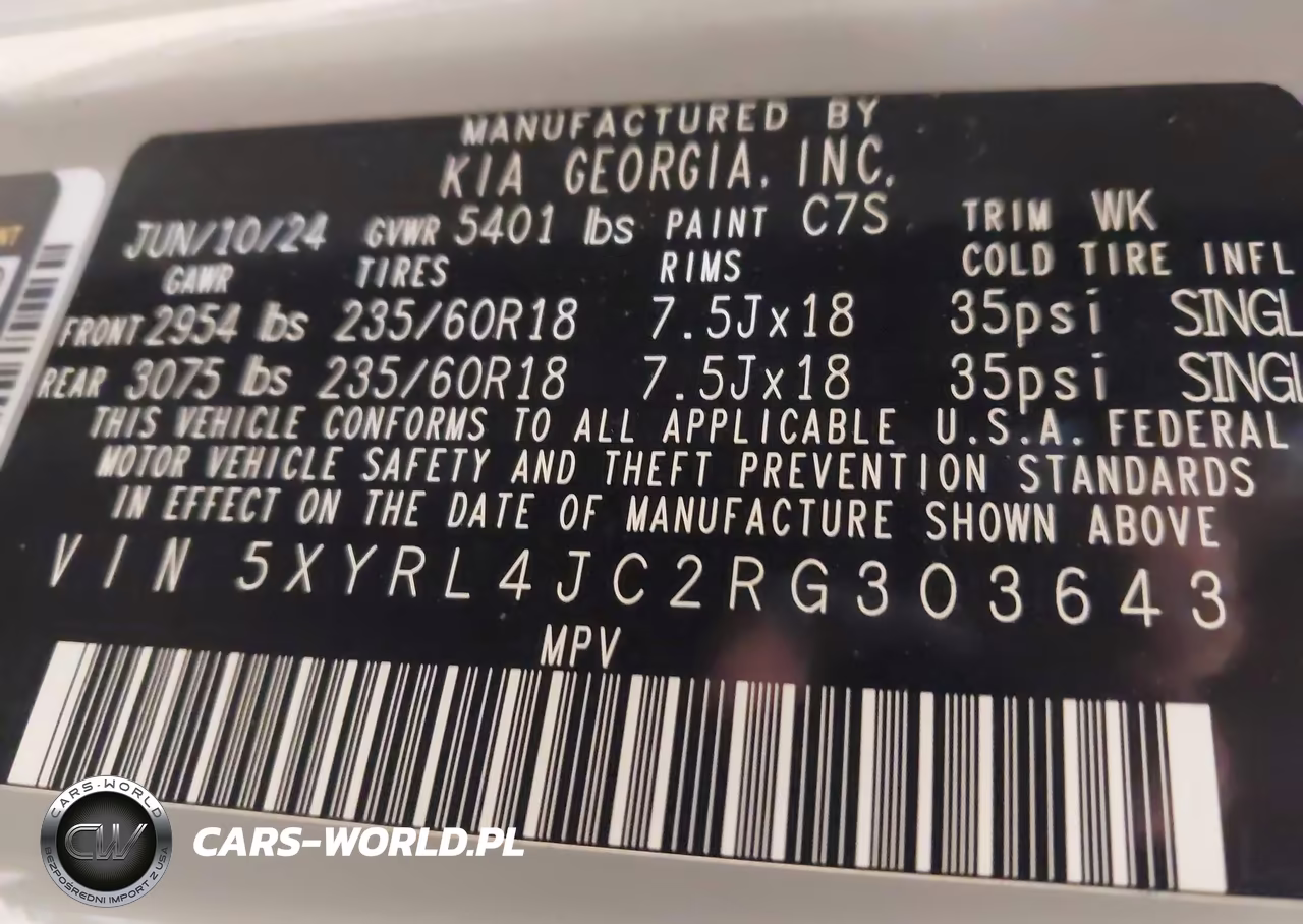 2024 Kia Sorento S VIN:5XYRL4JC2RG303643 - 9