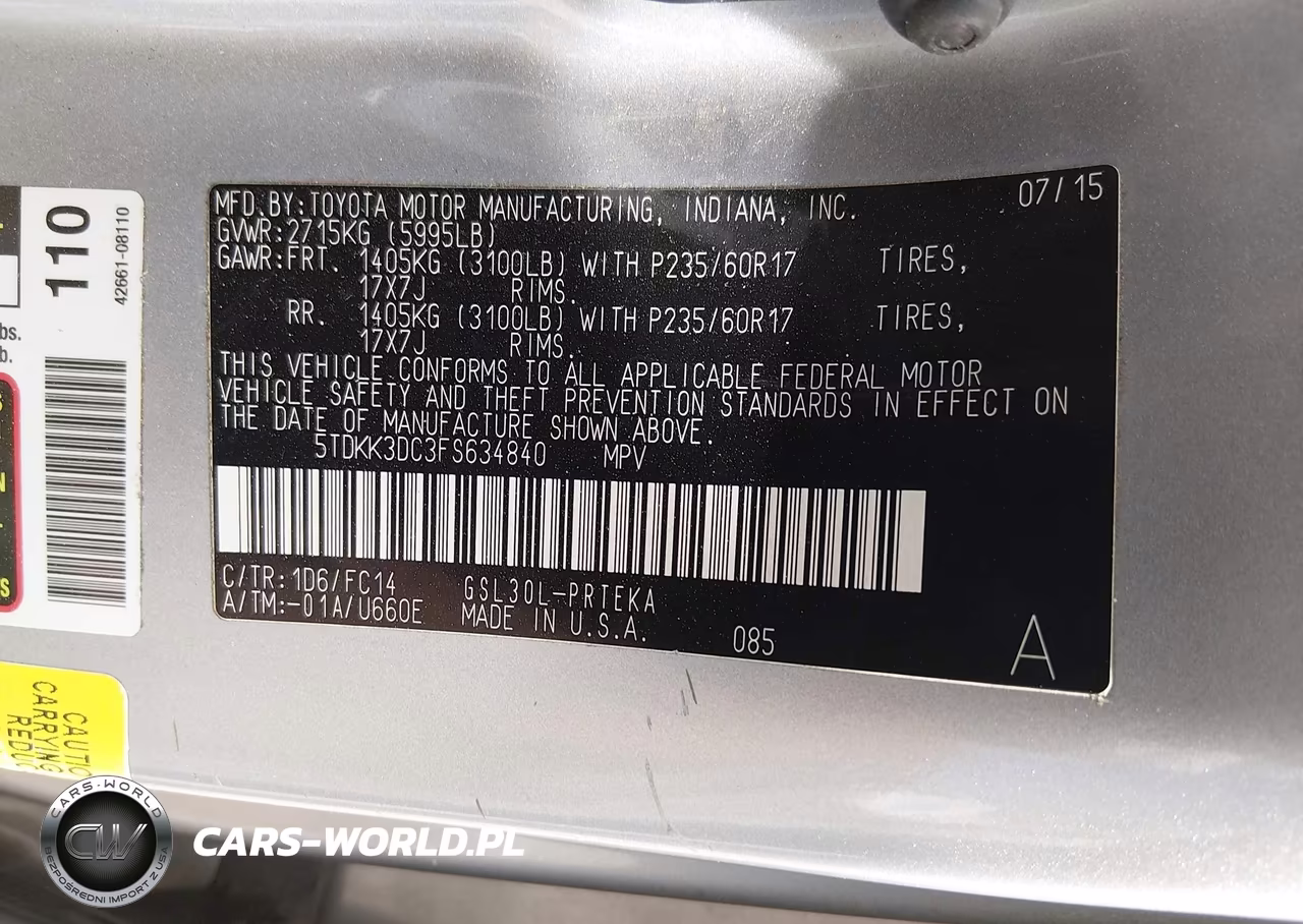 2015 Toyota Sienna Le 8 Passenger VIN:5TDKK3DC3FS634840 - 9