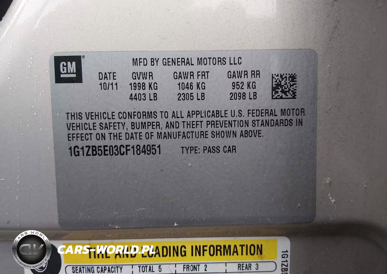 2012 Chevrolet Malibu Ls VIN:1G1ZB5E03CF184951 - 9