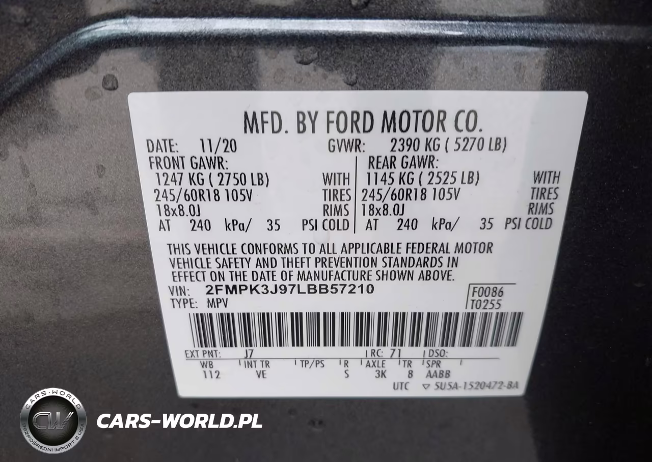 2020 Ford Edge Sel VIN:2FMPK3J97LBB57210 - 9