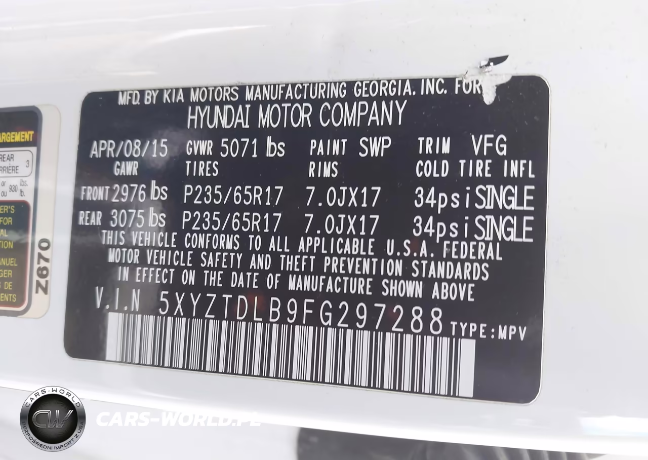 2015 Hyundai Santa Fe Sport 2.4L VIN:5XYZTDLB9FG297288 - 9