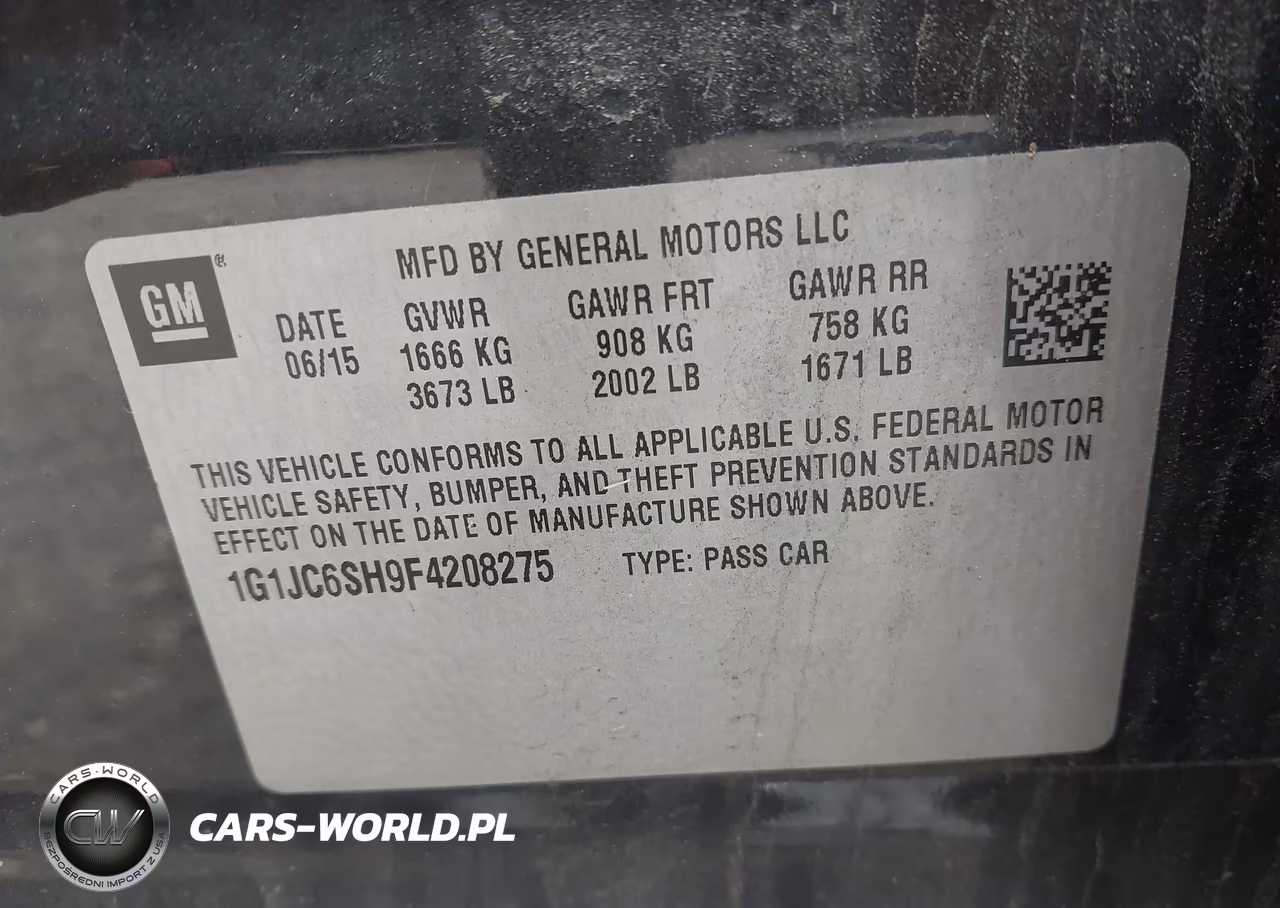 2015 Chevrolet Sonic Lt Auto VIN:1G1JC6SH9F4208275 - 9