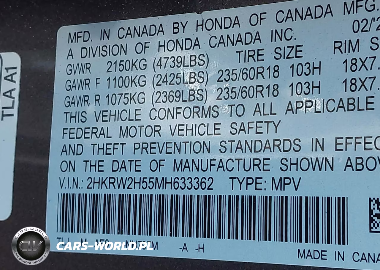 2021 Honda Cr-V Awd Ex VIN:2HKRW2H55MH633362 - 9