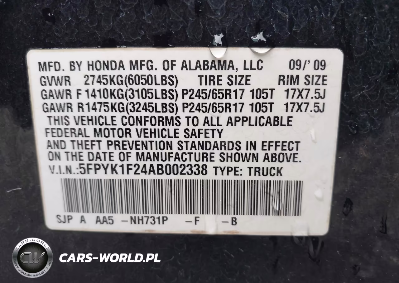 2010 Honda Ridgeline Rt VIN:5FPYK1F24AB002338 - 9