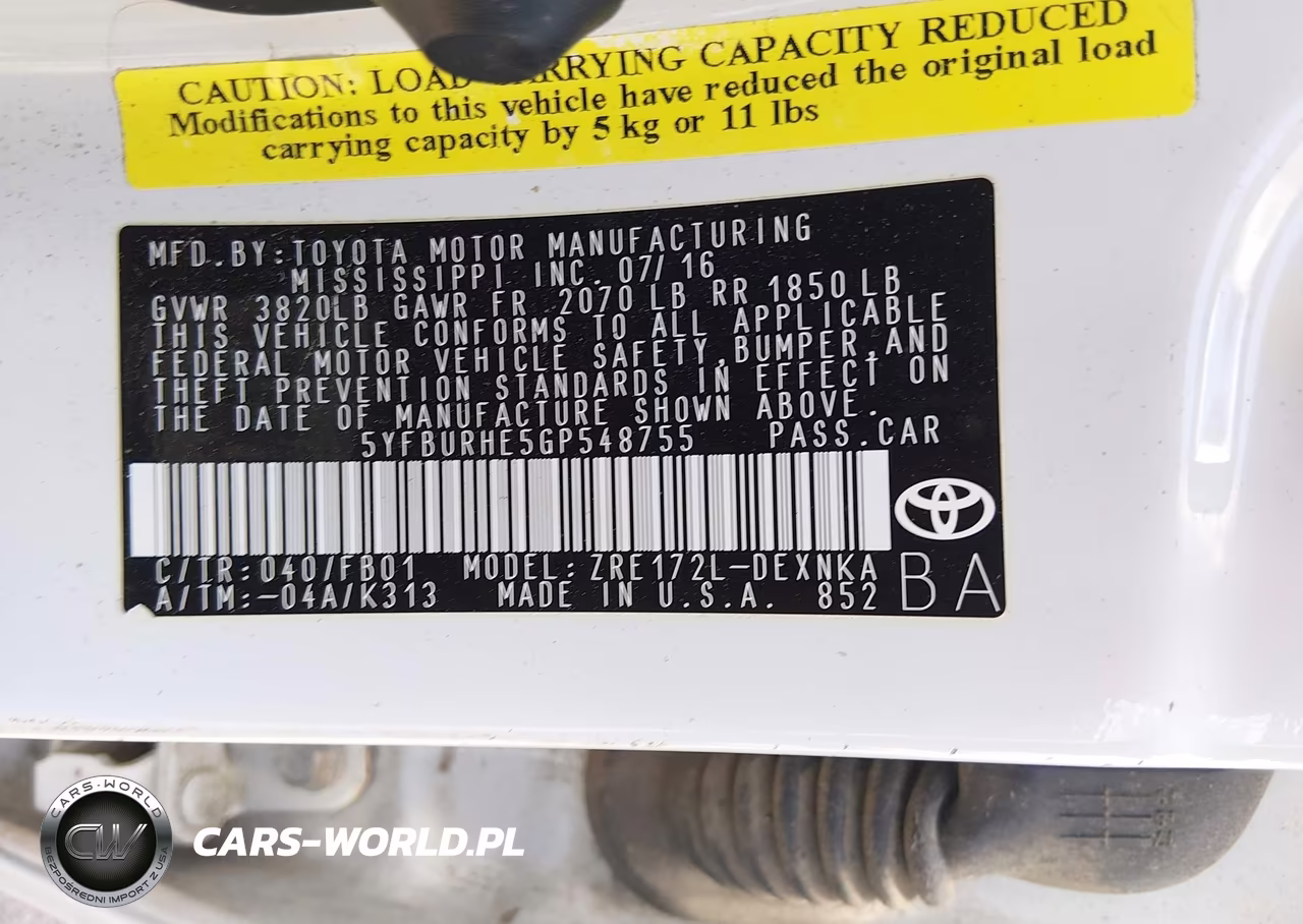 2016 Toyota Corolla Le VIN:5YFBURHE5GP548755 - 9
