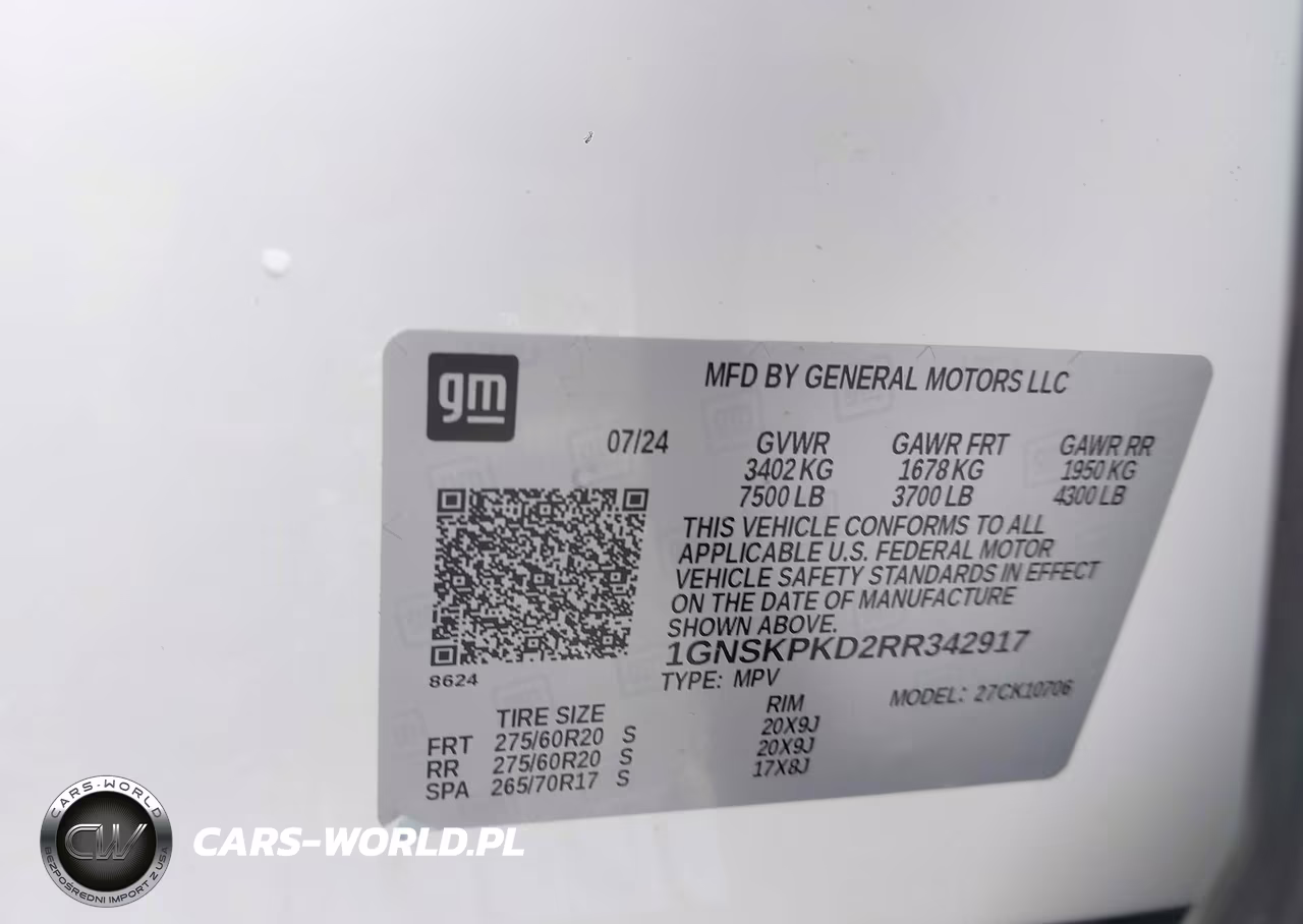 2024 Chevrolet Tahoe 4Wd Z71 VIN:1GNSKPKD2RR342917 - 9