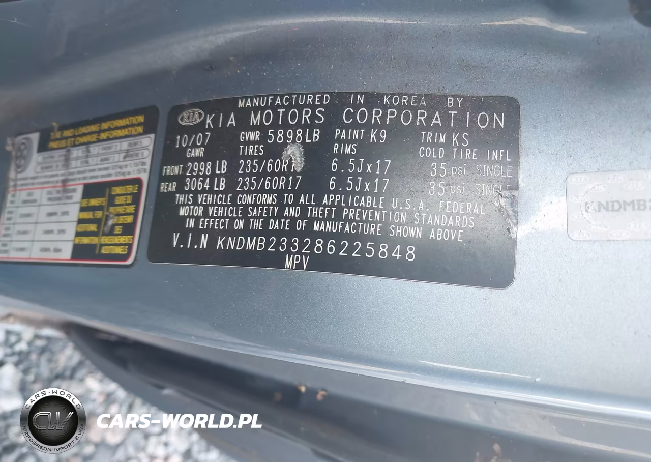 2008 Kia Sedona Ex VIN:KNDMB233286225848 - 9