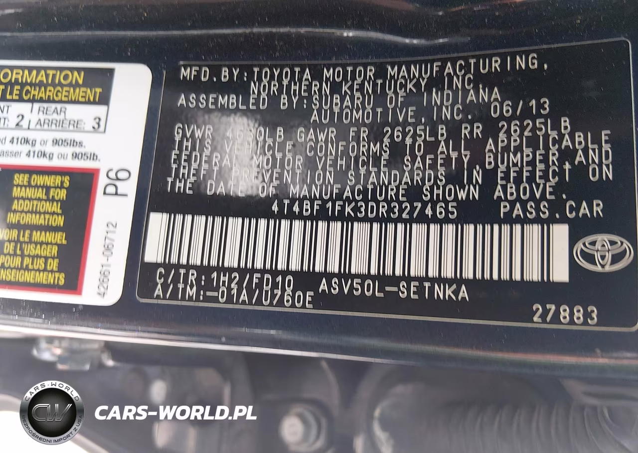 2013 Toyota Camry Le VIN:4T4BF1FK3DR327465 - 9
