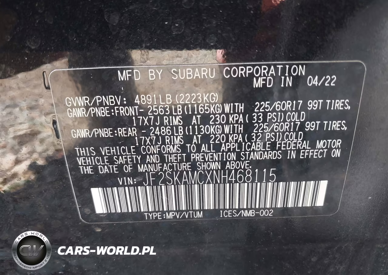 2022 Subaru Forester Wilderness VIN:JF2SKAMCXNH468115 - 9