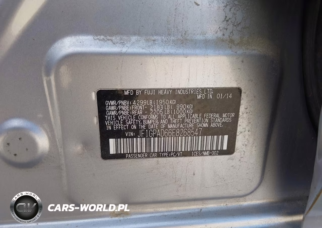 2014 Subaru Impreza 2.0I Premium VIN:JF1GPAD66E8268547 - 9