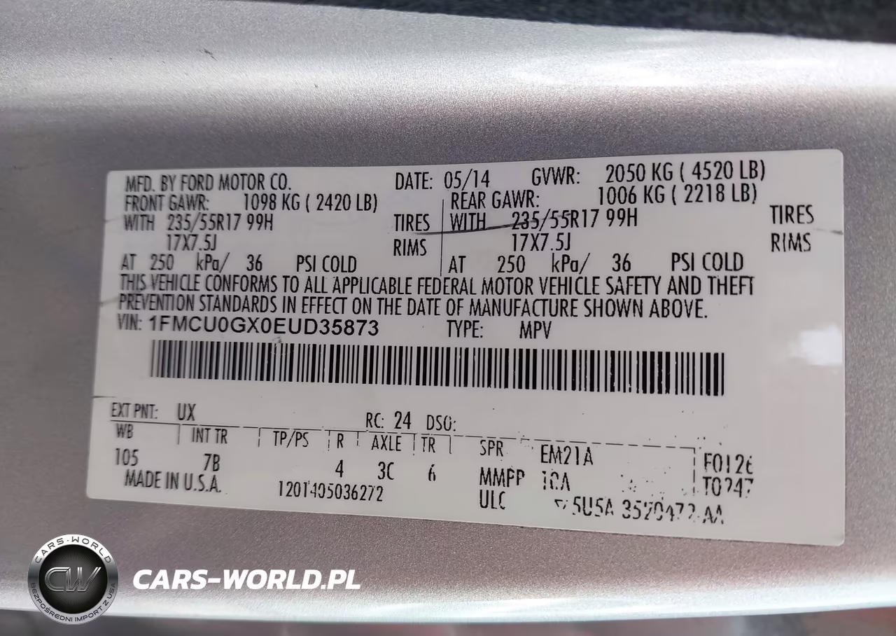 2014 Ford Escape Se VIN:1FMCU0GX0EUD35873 - 9