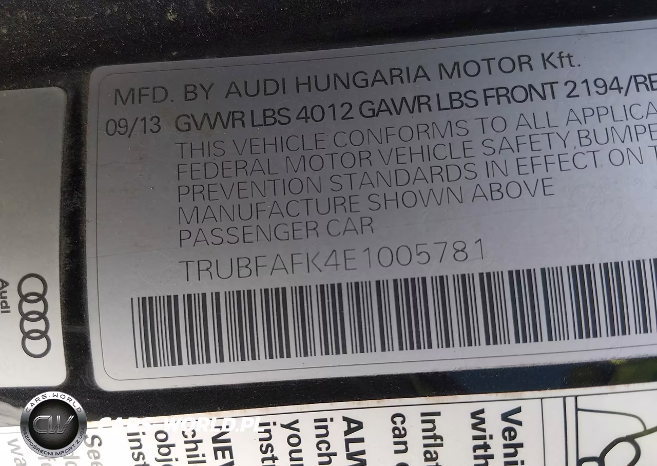 2014 Audi Tt 2.0T VIN:TRUBFAFK4E1005781 - 9