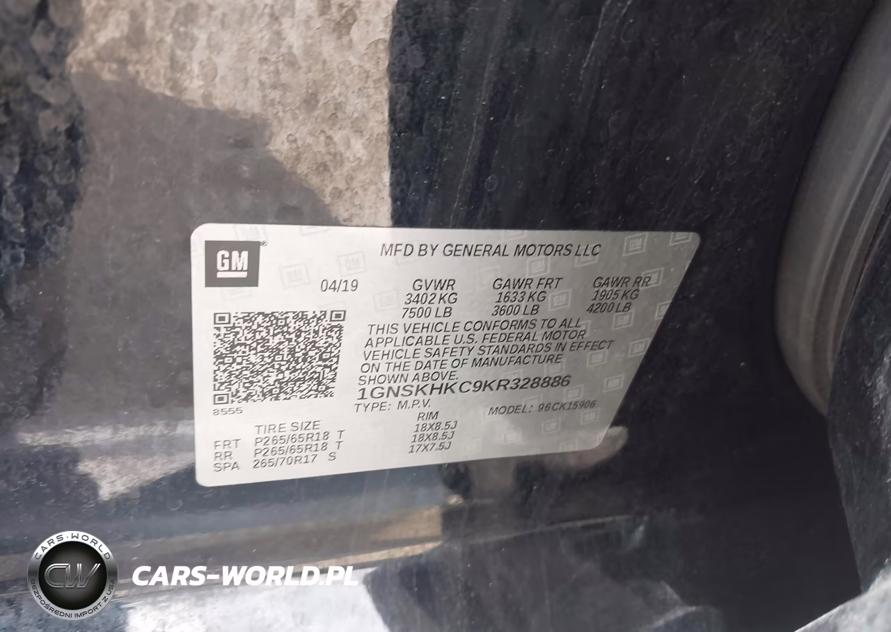 2019 Chevrolet Suburban Lt VIN:1GNSKHKC9KR328886 - 9