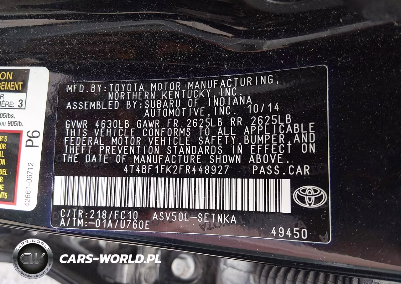 2015 Toyota Camry Le VIN:4T4BF1FK2FR448927 - 9