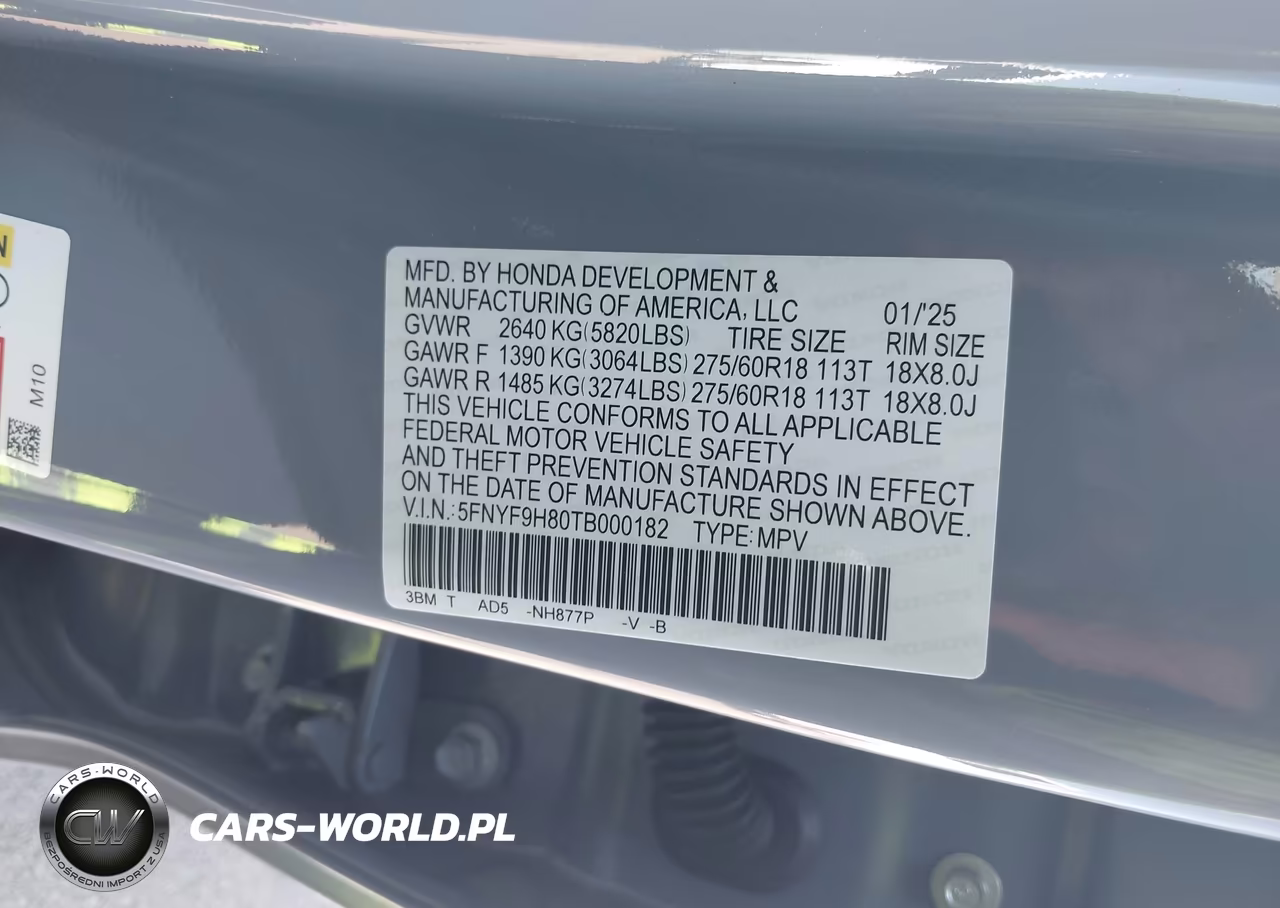 2026 Honda Passport Awd Trailsport Elite-Awd Trailsport Elite Blackout VIN:5FNYF9H80TB000182 - 9