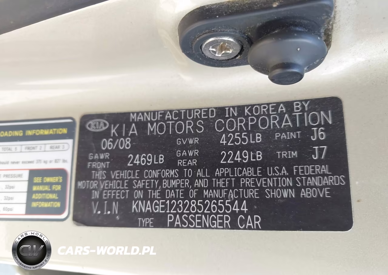 2008 Kia Optima Lx VIN:KNAGE123285265544 - 9
