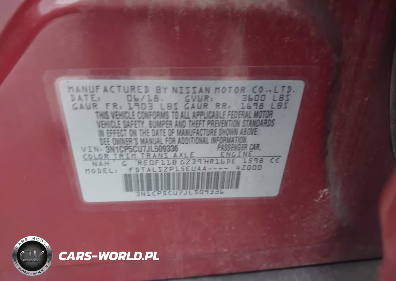 2018 Nissan Kicks Sv VIN:3N1CP5CU7JL509336 - 9